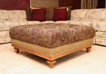 Jewel Tone Paisley Tufted Square Ottoman