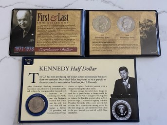 First And Last Coin Collection Sets - Eisenhower & Kennedy W/ COA #184