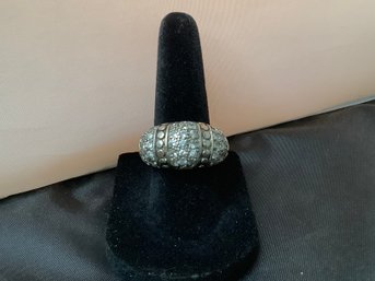 Sterling Silver CZ Dome Ring Size 6.5 #11