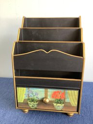 Floral Painted Wood Mail Sorter Box