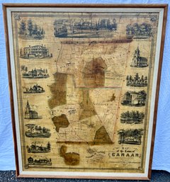 Map Of The Town Of Canaan Lithograph