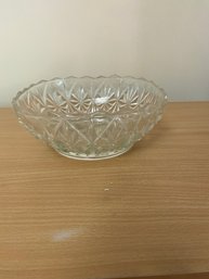 Square Pressed Star Pattern Glass Bowl