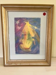 Robert Logsdon Watercolor Nativity Scene
