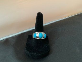 Sterling Silver Turquoise Ring Size 7.5 #12
