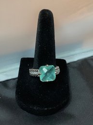 Lia Sophia Aquamarine Colored Ring Size 8 #13