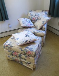 Vintage Two Part Recamier Lounge Chair With Hassock