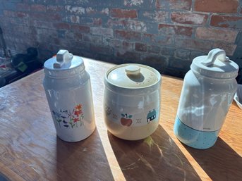 Cookie Jar From Japan & 2 Stash Jars