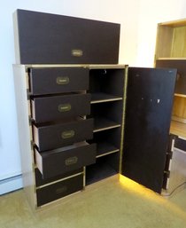 A Combination Bunk Bed And 6 Drawer, One Door Closet Wardrobe Ensemble