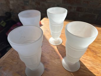 Set Of 4 Frosted Parfait Glasses