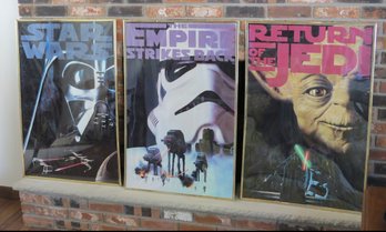 Three Vintage Star Wars Posters - Original Star Wars Series 24' X 36' In Size