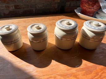 Set Of 4 Lillian Vernon Lidded Canisters - Country Flowers