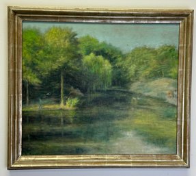 Kraushaar Galleries NYC Elsie Manville At The Lake Oil Painting