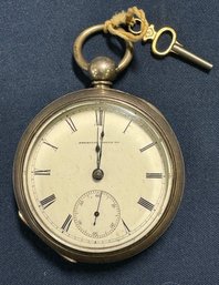 Large Sterling Silver American Watch Company Pocket Watch