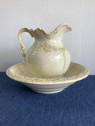 Large Vintage Pitcher And Basin