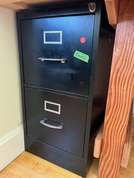 Two Drawer Black Metal Filing Cabinet #1