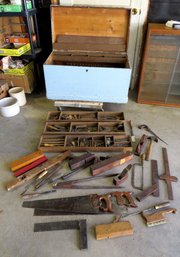 A Spectacular Late 19th C. Carpenters Tool Chest From An Otis Elevator Company Craftsman