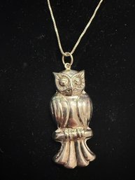 Chapel Zenray 925 Sterling Silver Owl Pendant With Necklace