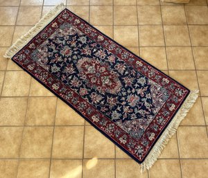 Navy Blue Persian Style Petite Runner Area Rug