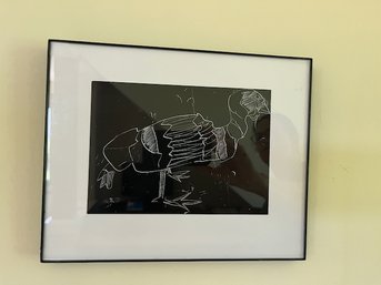 Framed Chicken Drawing By Heide Zajonc