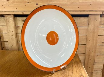 A Vibrant Vintage Scandinavian Modern Enamel Charger - 15 Inches  - Collectible - CatherineHolm