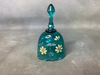 Blue Signed Glass Fenton 'Mother' Bell #5
