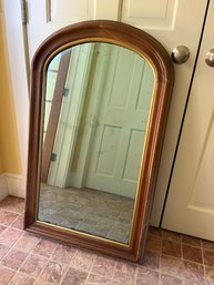 Antique Walnut Mirror With Curved Top