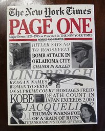 A Large Coffee Table Book - New York Times Page One, 1st Edition 1920-1995