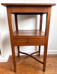 Vintage 2 Tier Bedside Table With Drawer