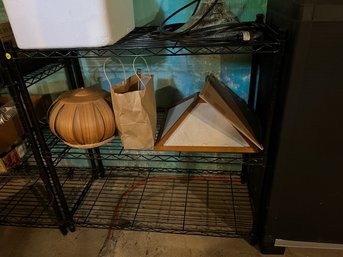 Small Black Metal Shelf-Does Not Include Contents Of Shelves