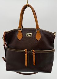 Dooney & Bourke Pebbled Chocolate Leather Satchel