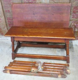 A Rock Maple Trestle Table And Bench - Solid As A Rock!