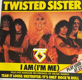 Twisted Sister - I Am I'm Me ( A9854T ) 1983 Vinyl Single UK Import  - VG PLUS CONDITION