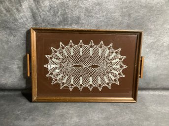 Wooden Tray With Lace