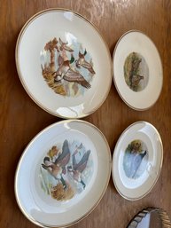 Set Of 4 Liverpool Rd Pottery Ltd. Stoke On Trent England  Bird Plates