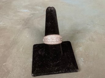 Sterling Silver CZ Ring Size 9 #19