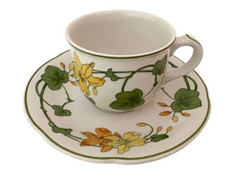 Viceroy & Boch 'Geranium' Coffee Cup & Saucer From Germany