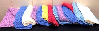 Grouping Of 12 Vintage Hand-crochet Baby Receiving Blankets