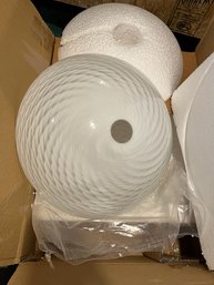 Glass Ceiling Light Shade, New In Box
