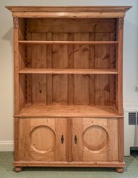 Vintage Knotty Pine 2-Door Storage Shelving Unit