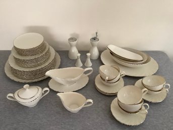 Mixed Lenox 'weatherly' White W/ Silver Trim China Set