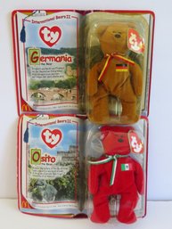 A Pairing Of Vintage 1999 Ty International  Bears II - McDonald's Collectible - Original Packaging