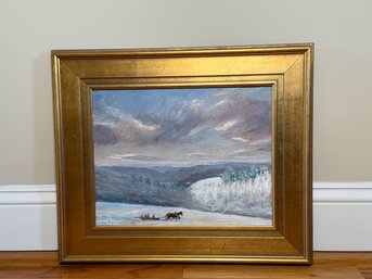 Carolyn Ann Bartolini Steward 'New Snow On A Horse Sleigh' Signed Original Painting
