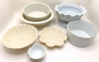 8 Pieces Mixed Ceramic Tureen & Bowls By Pillivuyt France, Lenox, Villeroy & Boch & More
