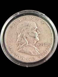 1952-D Ben Franklin Silver Half Dollar