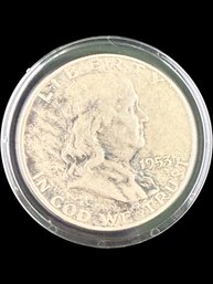 1953-D Ben Franklin Silver Half Dollar