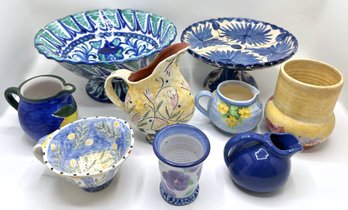 9 Pieces Mixed Ceramic Cake Plate, Pitchers, Creamers, Serving Bowl &  More