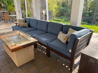 Outdoor 12 Foot Sectional Sofa & Console Table