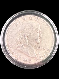 1954-D Ben Franklin Silver Half Dollar
