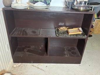 PAINTED WOOD BENCH MADE RECORD CABINET