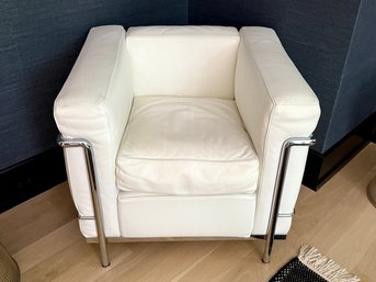 Cassina White Leather Classic Armchair
